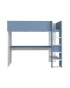 Letto a soppalco azzurro e bianco con scrivania 2276