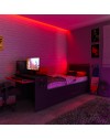 Cameretta con letto estraibile e scrivania antracite e rosso 5040