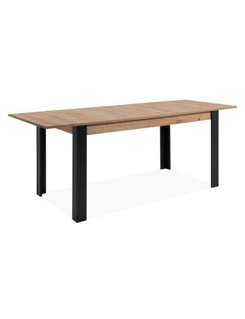Tavolo Allungabile Tolosa80B piano rovere e gambe nere 150x80x75H