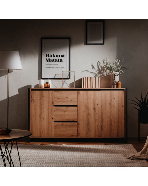 Madia 160x40x88H Denver3 colore quercia antracite