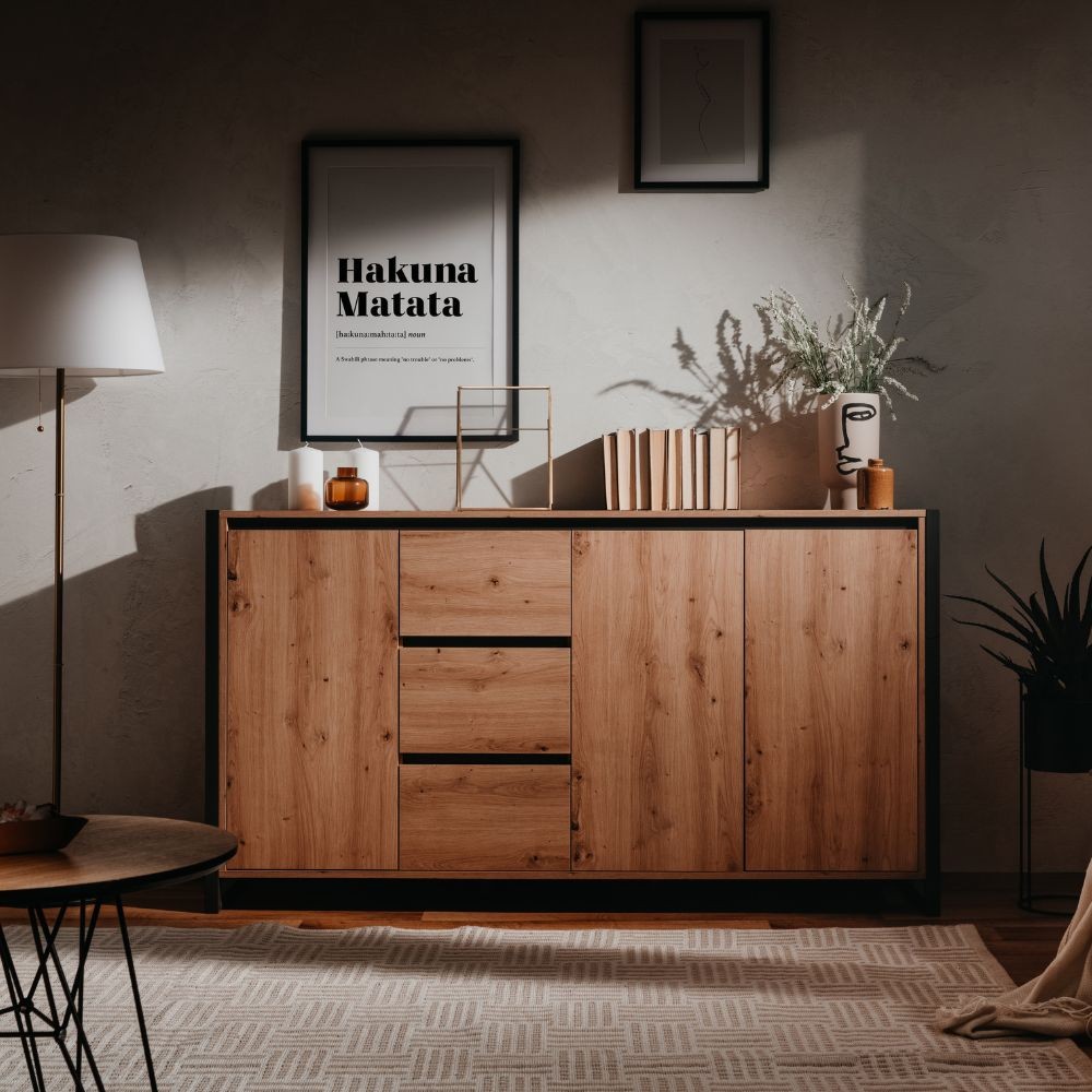 Madia 160x40x88H Denver3 colore quercia antracite