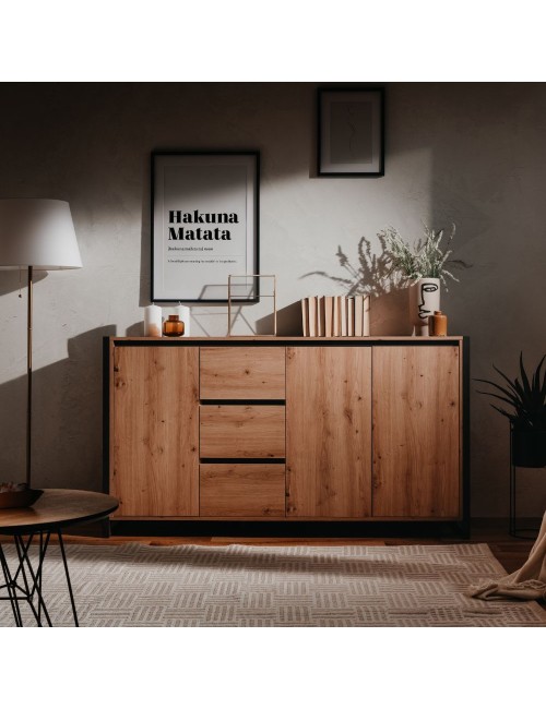 Madia 160x40x88H Denver3 colore quercia antracite