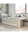 Letto con scrivania integrata e letto estraibile colore bianco vintage e bianco 1950