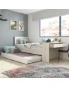 Letto con scrivania integrata e letto estraibile colore bianco vintage e bianco 1950