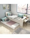 Letto con scrivania integrata e letto estraibile colore bianco vintage e bianco 1950