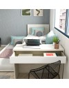 Letto con scrivania integrata e letto estraibile colore bianco vintage e bianco 1950