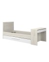 Letto con scrivania integrata e letto estraibile colore bianco vintage e bianco 1950
