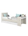 Letto con scrivania integrata e letto estraibile colore bianco vintage e bianco 1950
