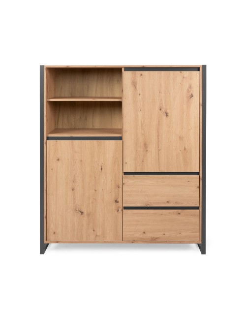 Credenza Alta L120XP40XH140 Denver 51 Colore Quercia Antracite