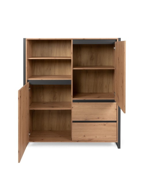 Credenza Alta L120XP40XH140 Denver 51 Colore Quercia Antracite