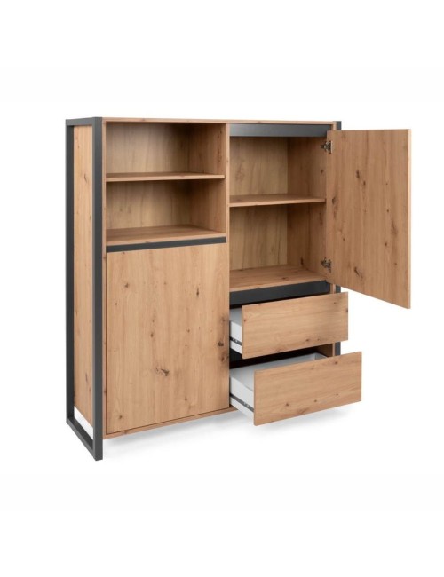 Credenza Alta L120XP40XH140 Denver 51 Colore Quercia Antracite