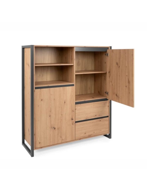 Credenza Alta L120XP40XH140 Denver 51 Colore Quercia Antracite