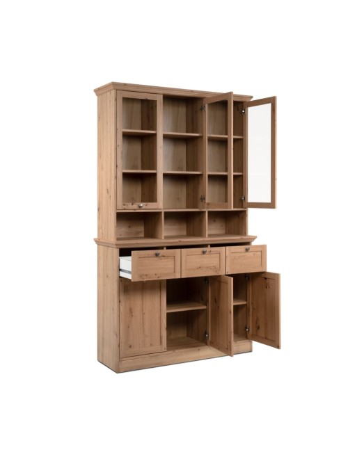 Credenza con vetrina Timber54A 120x40x200H Il fascino del legno naturale nella tua casa