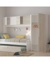 Cameretta a ponte con letto estraibile bianco e bianco consumato 6006 reversibile