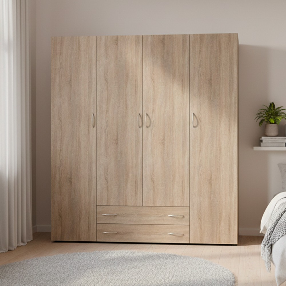 Armadio 4 ante e 2 cassetti rovere sonoma Seba4 160x51,6x177h