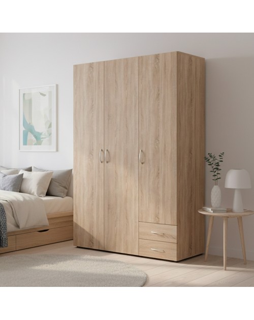Armadio 3 ante e 2 cassetti rovere sonoma Seba3 120x51,6x177h