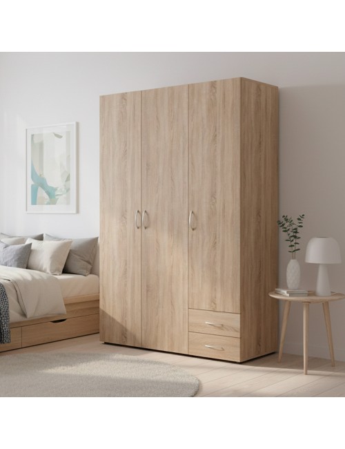 Armadio 3 ante e 2 cassetti rovere sonoma Seba3 120x51,6x177h|prezzo