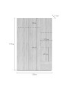 Armadio 3 ante e 2 cassetti rovere sonoma Seba3 120x51,6x177h