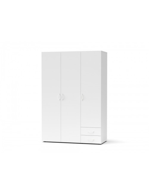 Armadio 3 Ante e 2 Cassetti Seba3 120x51,6x177h Bianco