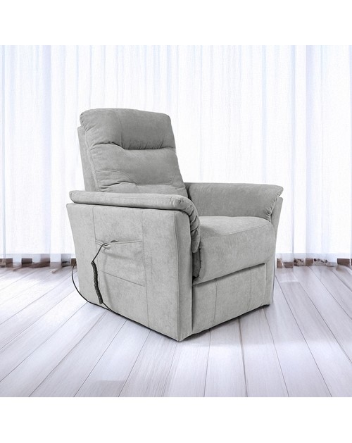 Poltrona Alzapersona Alessia 2 Motori con Roller Bar e Tessuto Idrorepellente Grigio – Comfort, Relax e Massima Autonomia