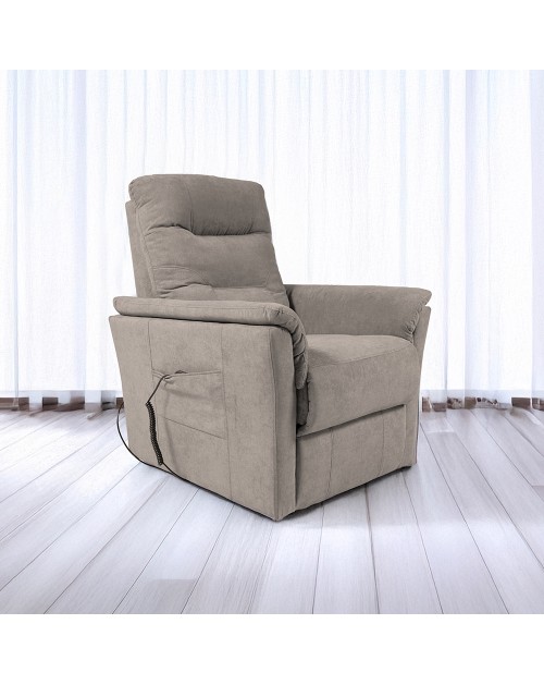 Poltrona Alzapersona Alessia 2 Motori con Roller Bar e Tessuto Idrorepellente tortora – Comfort, Relax e Massima Autonomia