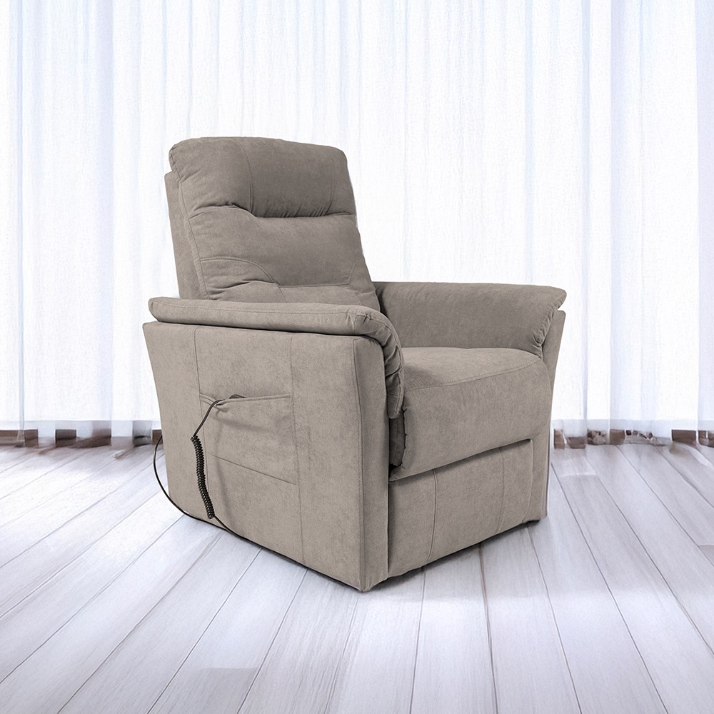 Poltrona Alzapersona Alessia 2 Motori con Roller Bar e Tessuto Idrorepellente tortora – Comfort, Relax e Massima Autonomia