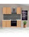 Cucina Taurus 195 cm Sinistra con Elettrodomestici Inclusi – Bianco e Rovere Nebraska