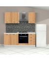 Cucina Taurus 195 cm Sinistra con Elettrodomestici Inclusi – Bianco e Rovere Nebraska