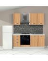 Cucina Taurus 195 cm Destra con Elettrodomestici Inclusi – Bianco e Rovere Nebraska