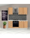 Cucina Taurus 195 cm Destra con Elettrodomestici Inclusi – Bianco e Rovere Nebraska
