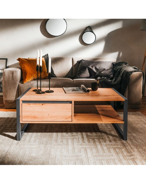 Tavolino da salotto L100xP55XH40 Denver55 colore quercia antracite