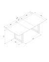 Tavolo allungabile Austin80A piano color legno e gambe antracite 160x90x75