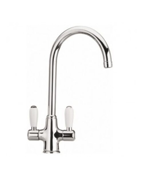 Miscelatore da cucina cromato manopole ceramica bianca Paini 64CR544