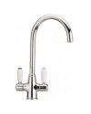 Miscelatore da cucina cromato manopole ceramica bianca Paini 64CR544