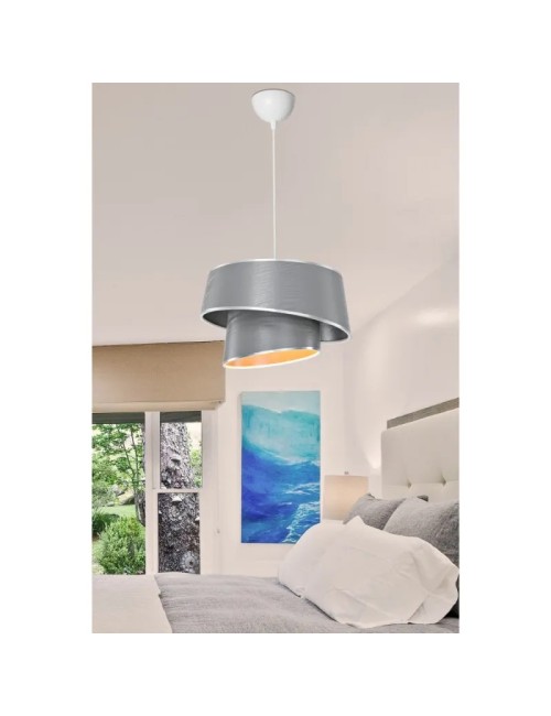 Lampada a Sospensione con Paralume Grigio Effetto Legno Lima Prezzo