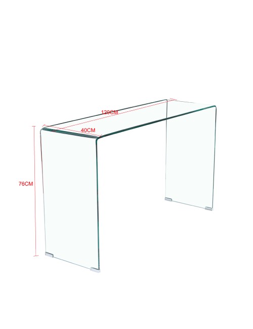 Consolle Scarlett 120×40 cm in Vetro Temperato Curvato – Design Minimal