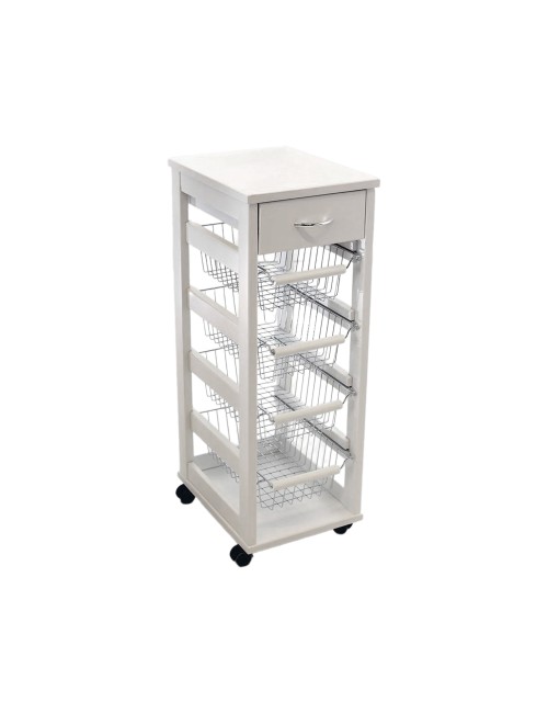 Carrello da cucina salvaspazio 4 cestini estraibili e cassetto Vesuvio