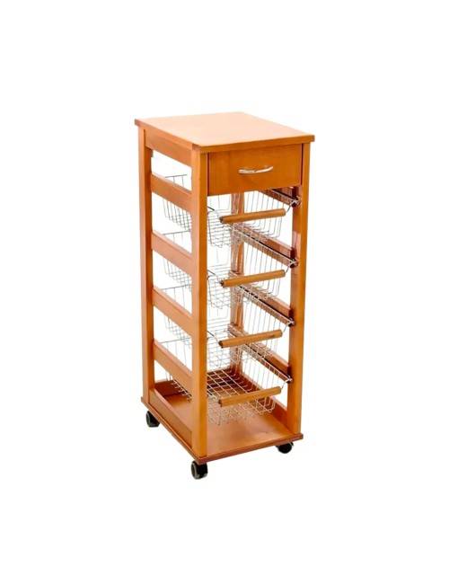 Carrello da cucina salvaspazio 4 cestini estraibili e cassetto Vesuvio