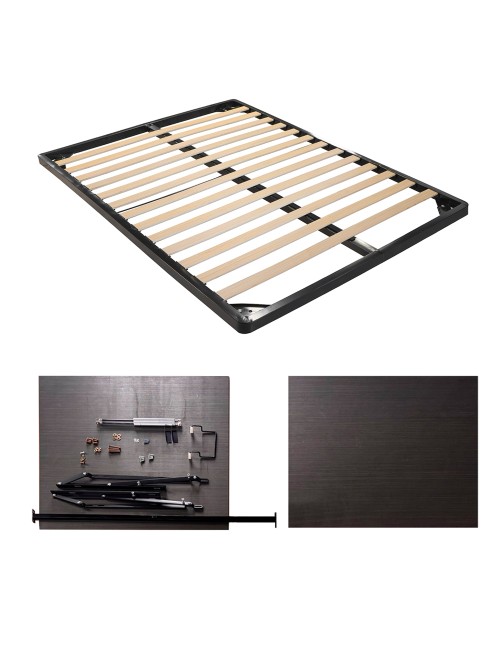 Kit Letto Contenitore Completo una piazza e mezza 120x190 cm | Rete a Doghe con Meccanismo Lift System, Pistoni e Pannelli Fondo