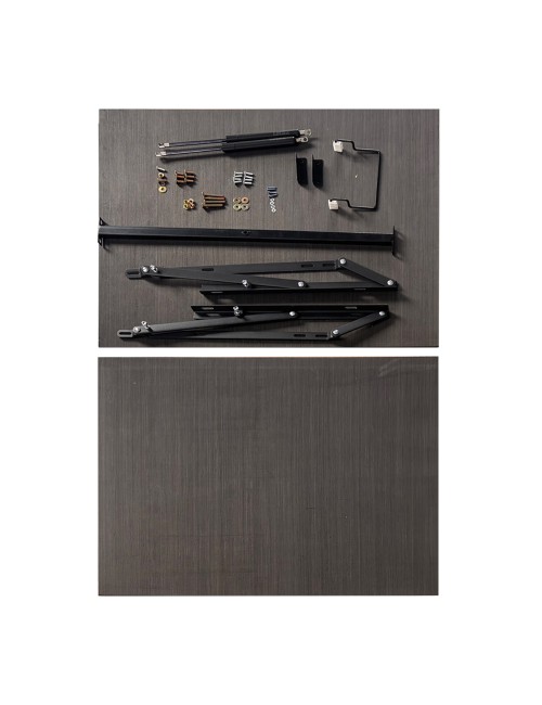 Kit Letto Contenitore Completo Singolo 80x190 cm | Rete a Doghe con Meccanismo Lift System, Pistoni e Pannelli Fondo