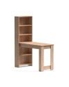 Tavolo Penisola Mojo02 con Libreria Integrata Colore Rovere