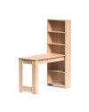 Tavolo Penisola Mojo02 con Libreria Integrata Colore Rovere