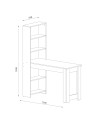 Tavolo Penisola Mojo02 con Libreria Integrata Colore Rovere