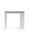 Tavolo snack alto Kivo bianco e rovere con 3 ripiani laterali 115x50x103H