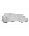Divano Angolare Emily grigio con Letto Easy Open, Contenitore e Penisola Reversibile – Comfort e Design per il Living