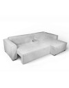 Divano Angolare Emily grigio con Letto Easy Open, Contenitore e Penisola Reversibile – Comfort e Design per il Living