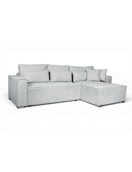 Divano Angolare Emily grigio scuro con Letto Easy Open, Contenitore e Penisola Reversibile – Comfort e Design per il Living