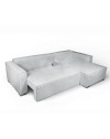 Divano Angolare Emily grigio scuro con Letto Easy Open, Contenitore e Penisola Reversibile – Comfort e Design per il Living