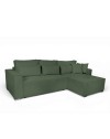 Divano Angolare Emily verde con Letto Easy Open, Contenitore e Penisola Reversibile – Comfort e Design per il Living