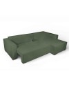Divano Angolare Emily verde con Letto Easy Open, Contenitore e Penisola Reversibile – Comfort e Design per il Living
